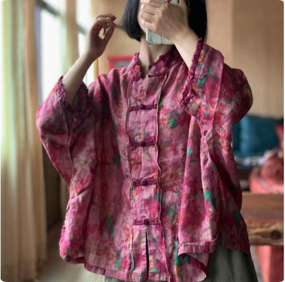 Vesper Blush Floral Linen Jacket