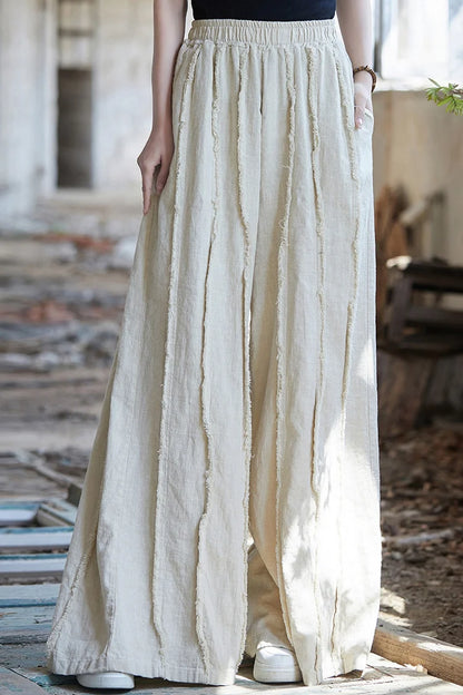 Linen Cotton Boho Skirt Pants