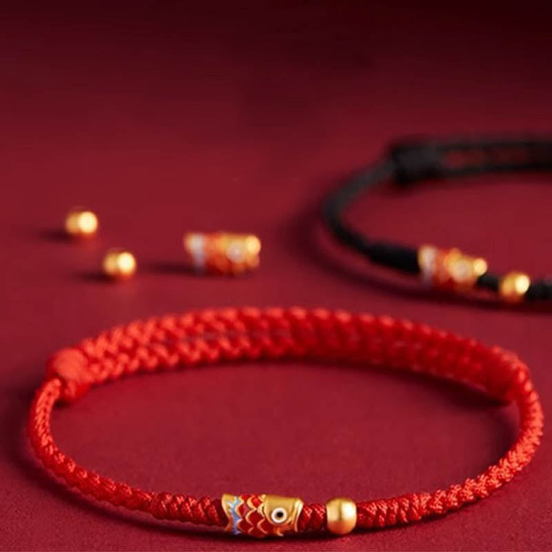 Pulsera Koi de Plata 925 con Hilo Rojo – Símbolo de Suerte