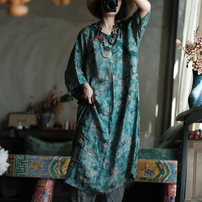 Elowen Vintage Floral Ramie Maxi Dress – view 15