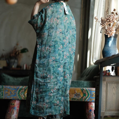 Elowen Vintage Floral Ramie Maxi Dress – view 5