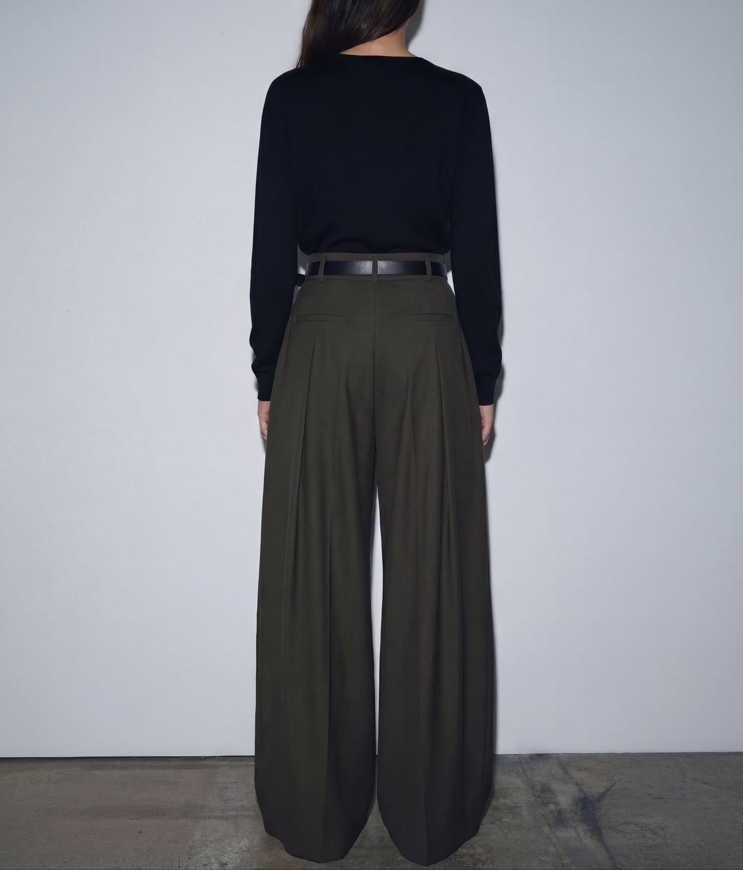 Vintage High-Waist Pleated Wide-Leg Trousers – Winter Loose Fit