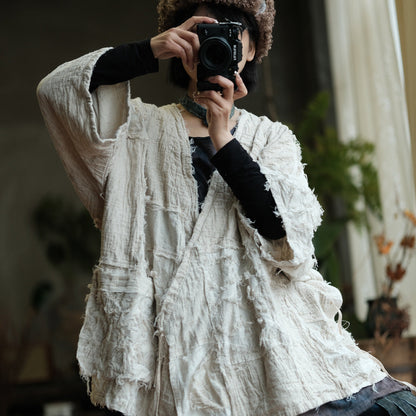 Yuki Linen Cotton Hanfu Jacket – white