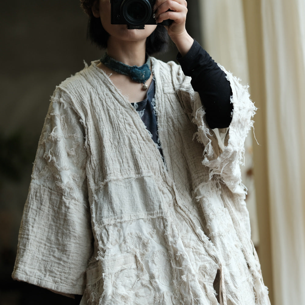 Yuki Linen Cotton Hanfu Jacket – fabric detail