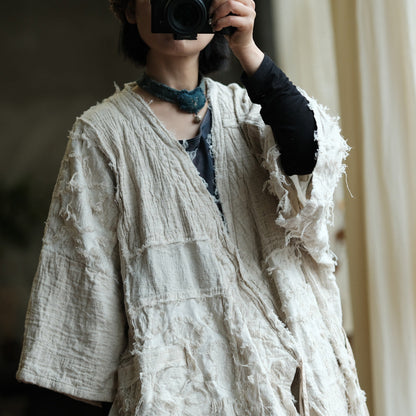 Yuki Linen Cotton Hanfu Jacket – fabric detail