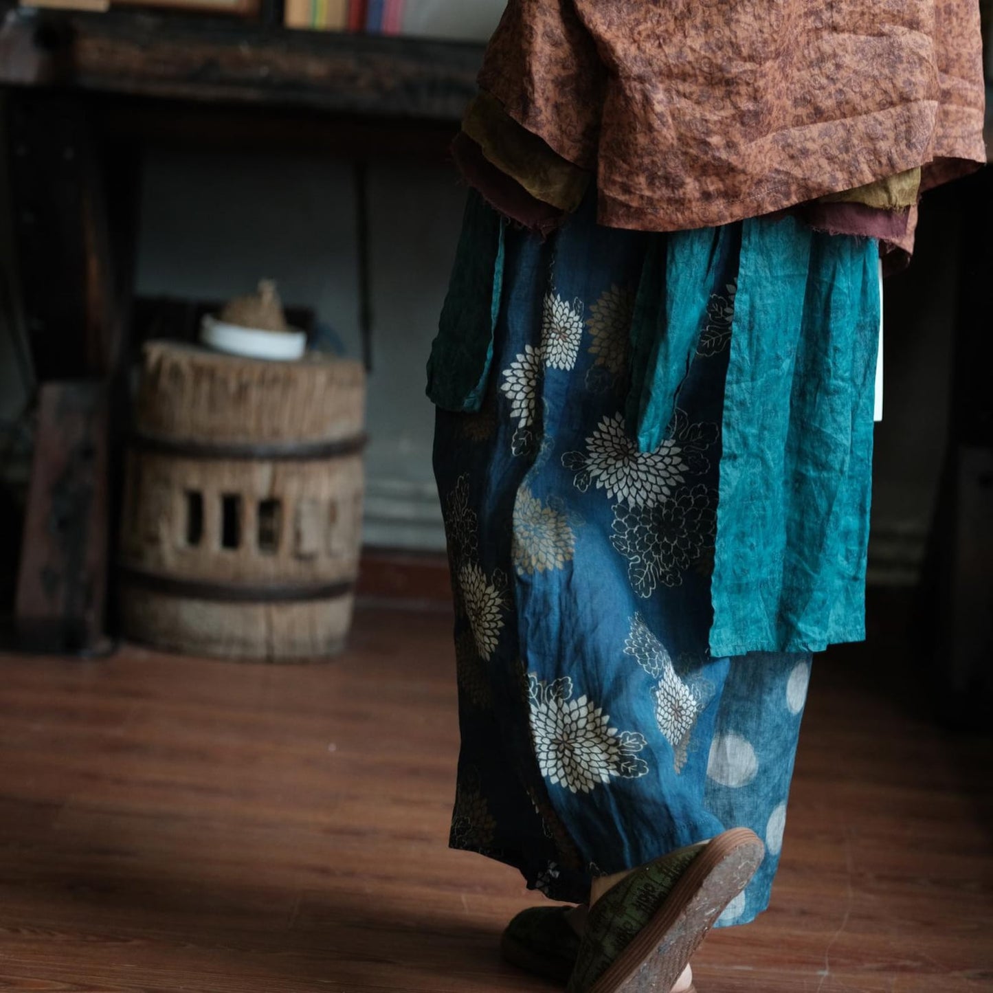 Vintage Sora Patchwork Ramie Pants