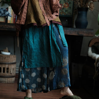Vintage Sora Patchwork Ramie Pants