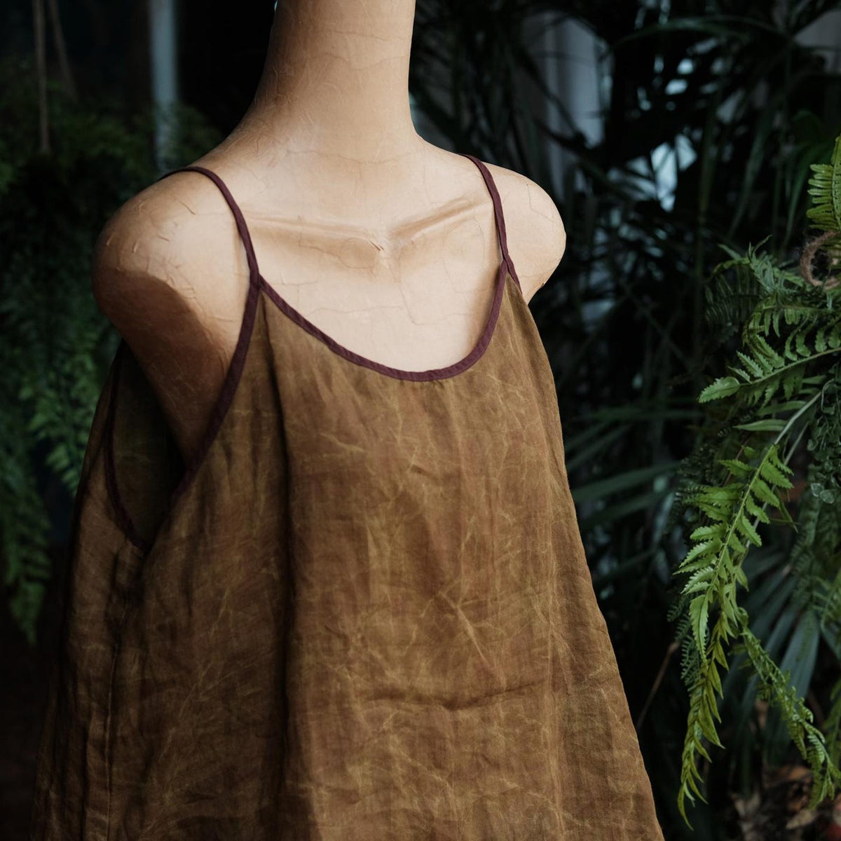 Vintage Bloom Strappy Linen Blouse
