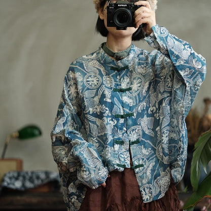 Indigo Porcelain Ramie Blouse – view 3