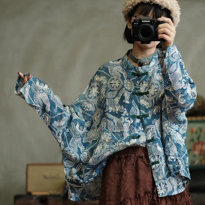 Indigo Porcelain Ramie Blouse – view 5