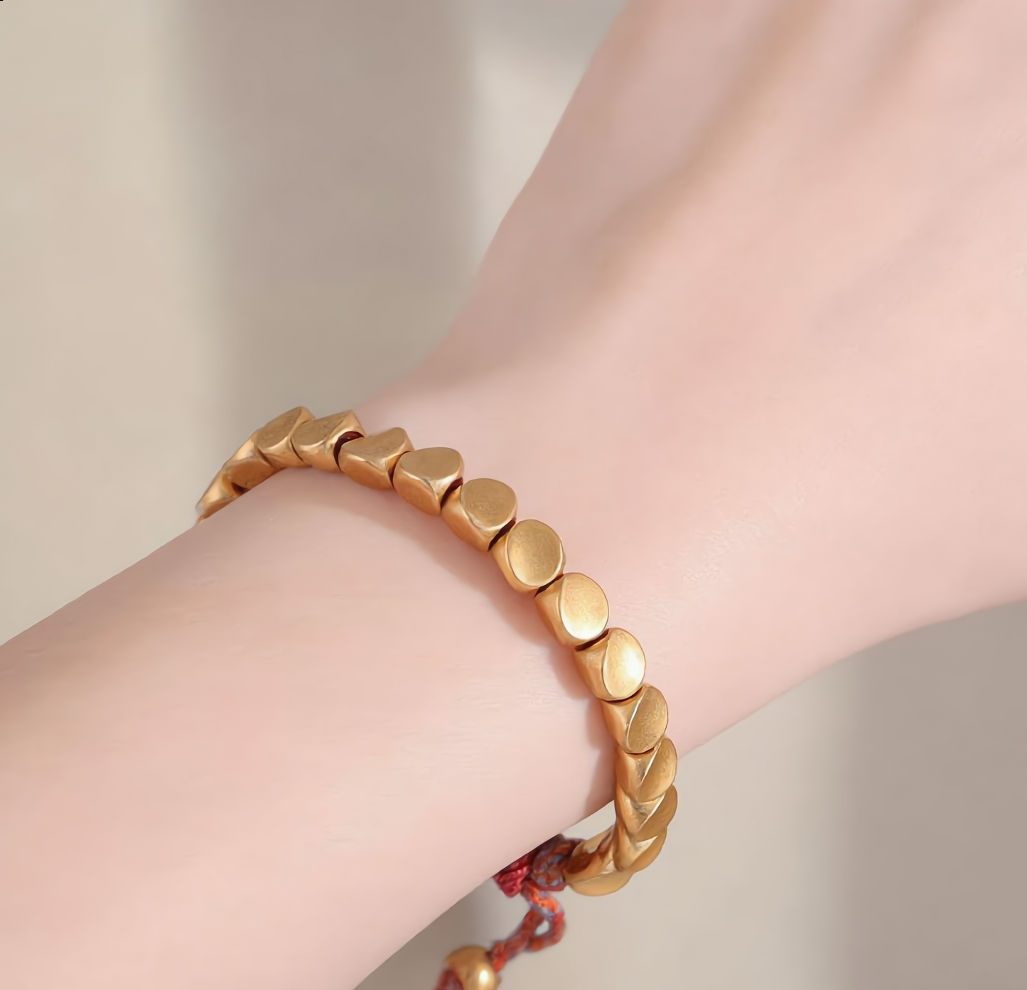 Pulsera Tibetana de Cobre Trenzado – Amuleto Feng Shui
