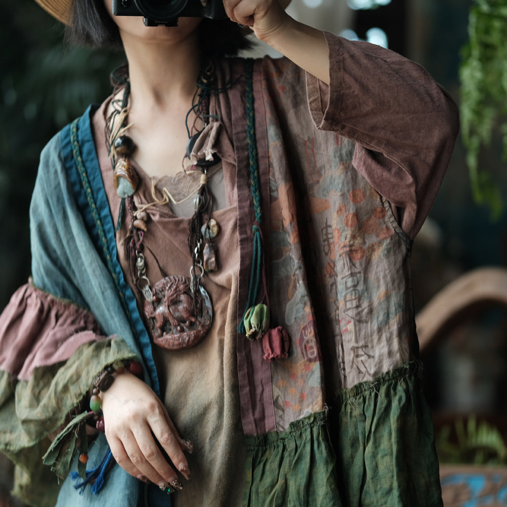 Kyoto Patchwork Ramie Blouse 7