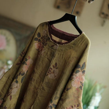 Olive Reverie Raw-Edge Cotton Blouse – view 10