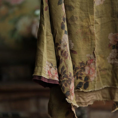 Olive Reverie Raw-Edge Cotton Blouse – view 11