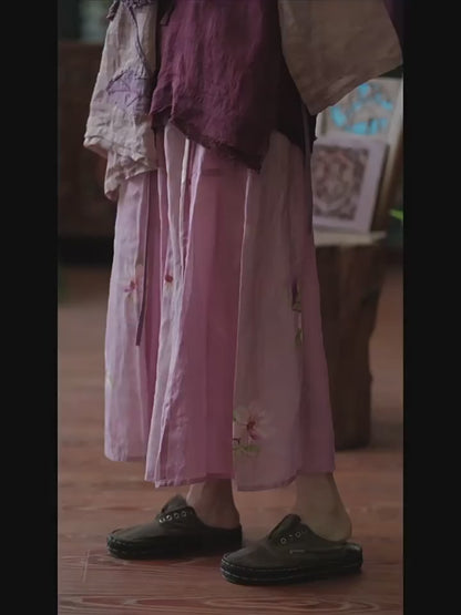 Vintage Rami Floral Tulle Skirt
